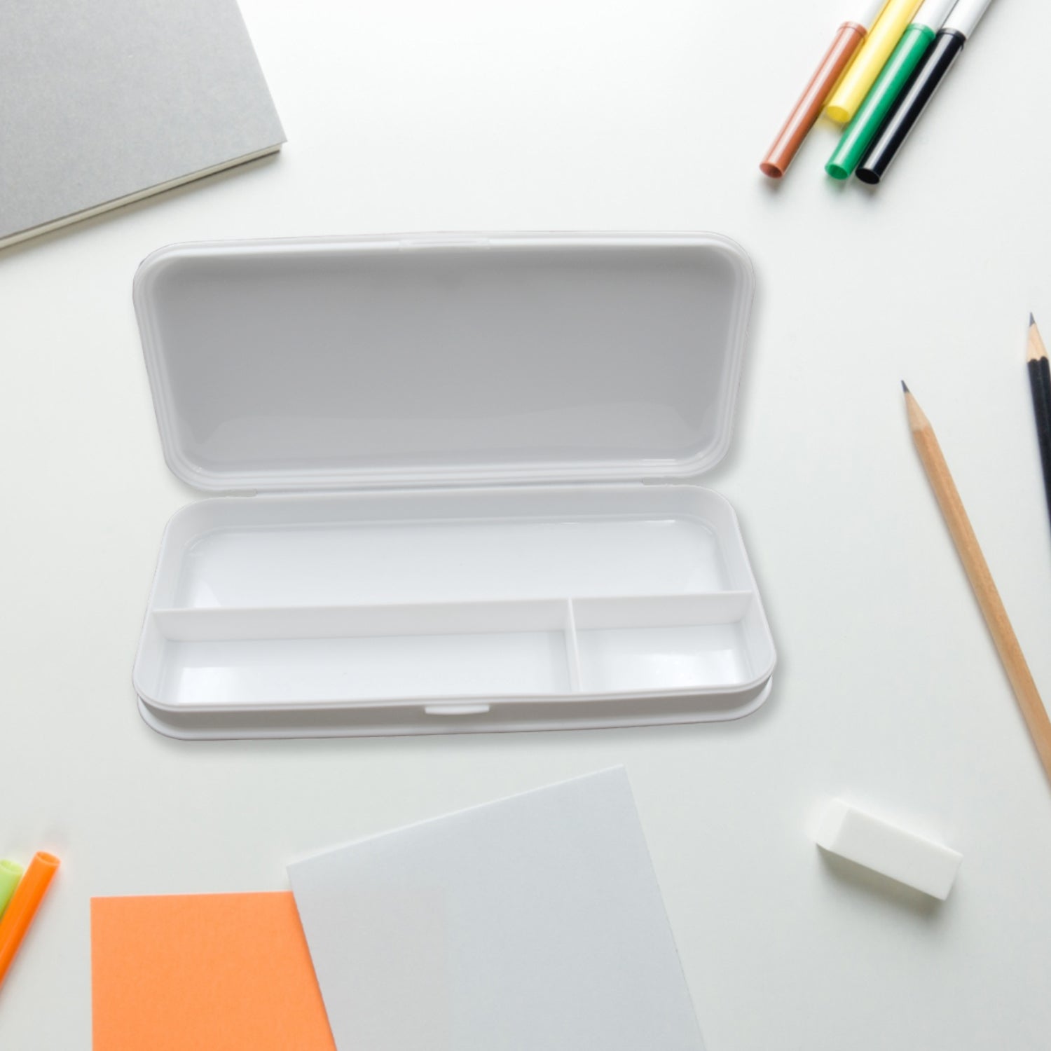 4368 Multipurpose Compass Box, Pencil Box with 3 Compartments for School, White Color Pencil Case for Kids, Birthday Gift for Girls & Boys 4368 Multipurpose Compass Box, Pencil Box with 3 Compartments for School, White Color Pencil Case for Kids, Birthday Gift for Girls & Boys
